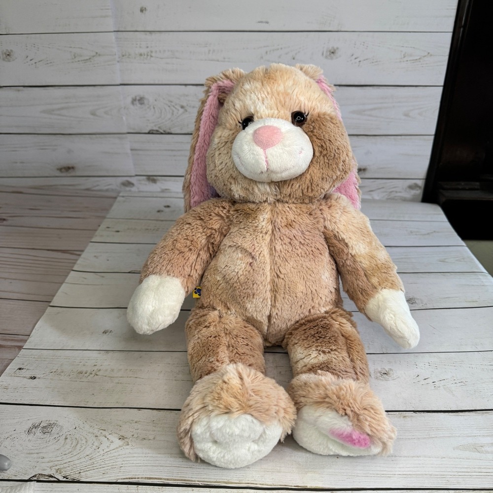 Build-A-Bear Cinnamon Bunny Rabbit 15" Plush Pink Ears Easter BAB